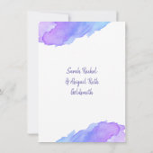 ツインズウォーターカラーパープルブルースターバルミツワー 招待状 (裏面)