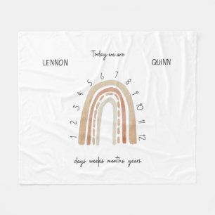 ツインズウォー男女兼用タカラーレインボーマイルストーン フリースブランケット