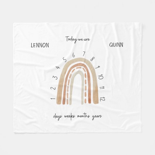 ツインズウォー男女兼用タカラーレインボーマイルストーン フリースブランケット (正面(横))