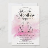 ツインズエレファントベビージャーナー招待状 招待状 (正面)