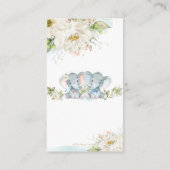 ツインズエレファントボーイ女の子ベビーシャワーおむつラッフル エンクロージャーカード (裏面)