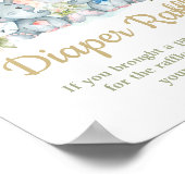 ツインズエレファントボーイ女の子ベビーシャワーおむつラッフル ポスター (角)