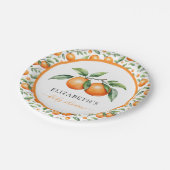 ツインズオレンジベビーシャワー ペーパープレート (アングル)