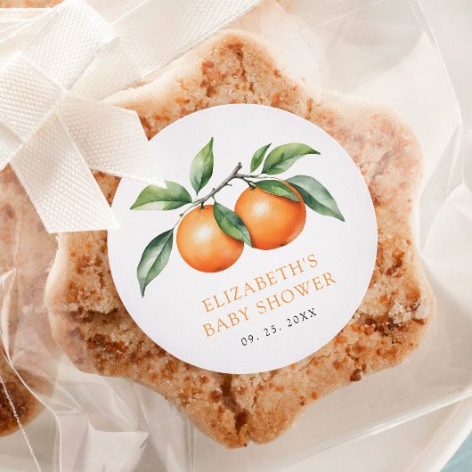 ツインズオレンジベビーシャワー ラウンドシール