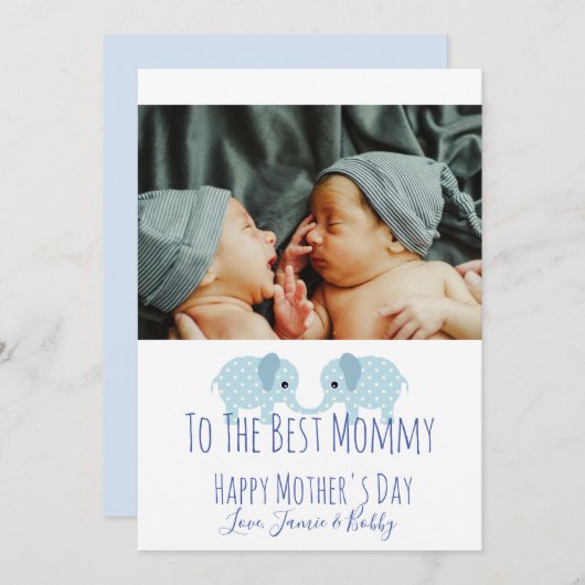 ツインズカスタムフォトハッピーマザーズデイ シーズンカード (正面/裏面)