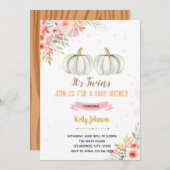 ツインズカボチャのシャワー招待状 サンキューカード