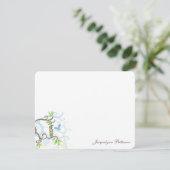 ツインズカワイイ男の赤ちゃんお洒落ブルーエンドウ サンキューカード (スタンド正面)