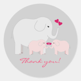 ツインズガールサンキューステッカー ラウンドシール