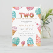 ツインズガールズアイスクリームバースデーパーティー 招待状 (スタンド正面)