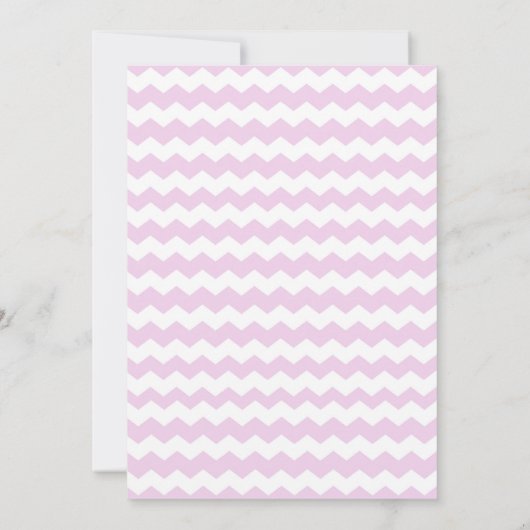 ツインズガールズパープルシェブロンベビーシャワー招待状 招待状 (裏面)