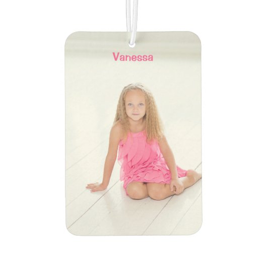 ツインズガールズ2写真名パーソナライズされたカスタム カーエアーフレッシュナー (裏面)