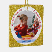 ツインズガールボーイ第1クリスマス素晴らし – 祖父母の写真 セラミックオーナメント (右)