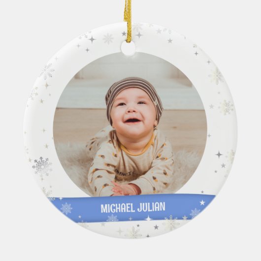 ツインズガールボーイ2写真1stリトルメリークリスマス セラミックオーナメント (裏面)