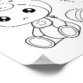 ツインズキャットベアベビージャンプスーツ色彩画 ポスター (角)