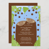 ツインズキリンベイビーシャワー招待状ツインボーイズ 招待状 (正面/裏面)