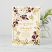 ツインズキンセアニラシャンパンブルガンディと金ゴールド 招待状 (スタンド正面)