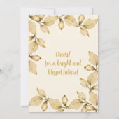 ツインズキンセアニラシャンパンブルガンディと金ゴールド 招待状 (裏面)