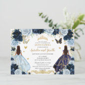 ツインズキンセアニラプリンセスネイビーベビーブルーフローラ 招待状 (スタンド正面)