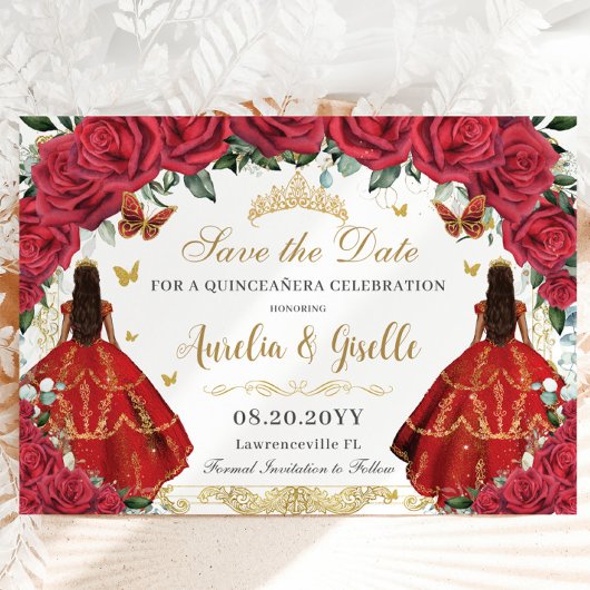 ツインズキンセアニラプリンセスレッドローゼスフローラ金ゴールド セーブザデート