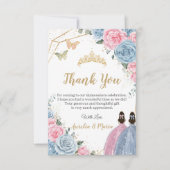 ツインズキンセアニラベビーブルーピンクフローラプリンセス サンキューカード (正面)