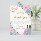 ツインズキンセアニラベビーブルーピンクフローラプリンセス サンキューカード (スタンド正面)