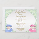 ツインズギフトボックスバラベビーシャワー 招待状 (裏面)