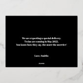 ツインズクリスマス妊娠告知カード金ゴールド 箔シーズンカード (裏面)