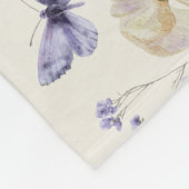 ツインズグロストラッカー水彩フローラ 生まれたばかりの フリースブランケット (角)