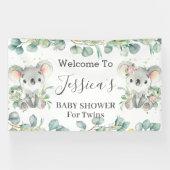 ツインズコアラEucalyptus Greenery Welcome Backdrop 横断幕 (横)