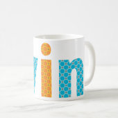 ツインズコレクション – 男の子{オレンジ+アクア} コーヒーマグカップ (正面右)