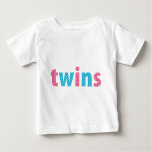 ツインズコレクション – mixed {aqua + pink} ベビーTシャツ