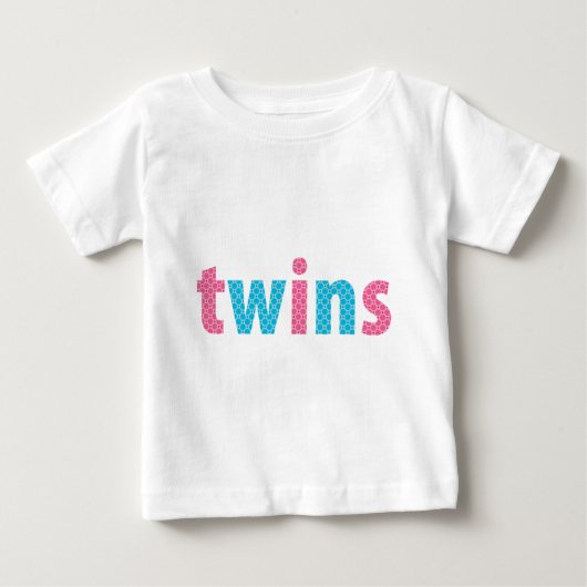 ツインズコレクション – mixed {aqua + pink} ベビーTシャツ (正面)