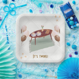 ツインズコーヒーをテーマにしたベビーシャワー ペーパープレート