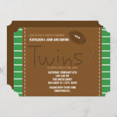 ツインズサッカースポーツベビーシャワー招待状 招待状 (正面/裏面)