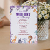 ツインズサファリベイビーシャワー2つの小さな野生のもの 招待状