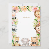 ツインズサファリ誕生日ジャングルワイルドワンアニマル 招待状 (裏面)