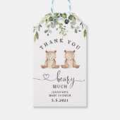 ツインズサンキューベアリーメッセージカード ギフトタグ (正面)