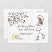 ツインズザインレーニングベビー男女兼用妊娠 案内ポストカード (正面/裏面)