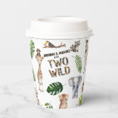 ツインズジャングルサファリ動物2野生の誕生日 紙コップ (裏面)