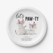 ツインズジョイント誕生日がパウィティキャッツ ペーパープレート (正面)