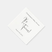 ツインズスクリプトモダンベビーシャワー スタンダードカクテルナプキン (角)