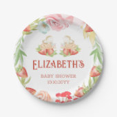 ツインズストロベリースイートベビーシャワー ペーパープレート (正面)