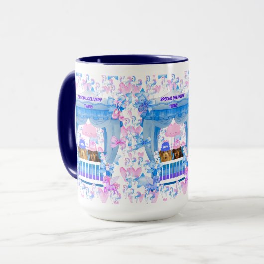 ツインズスペシャルデリバリーボーイガールコーヒーマグ マグカップ (正面左)