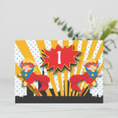 ツインズスーパーヒーロー誕生日|ブロンド·ガールズ 招待状 (スタンド正面)