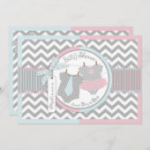 ツインズタイトゥー山形のベビーシャワー 招待状 (正面/裏面)