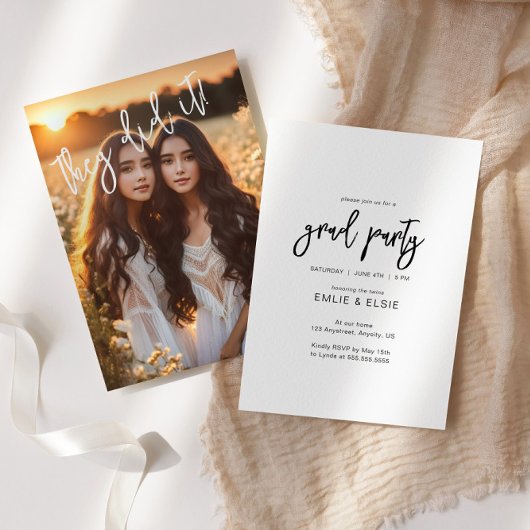 ツインズダブルグラードパーティー写真の発表 招待状