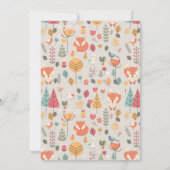 ツインズダブルザおもしろいキツネベビーシャワー招待状 招待状 (裏面)