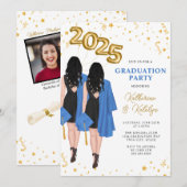 ツインズダブル卒業パーティー 招待状 (正面/裏面)