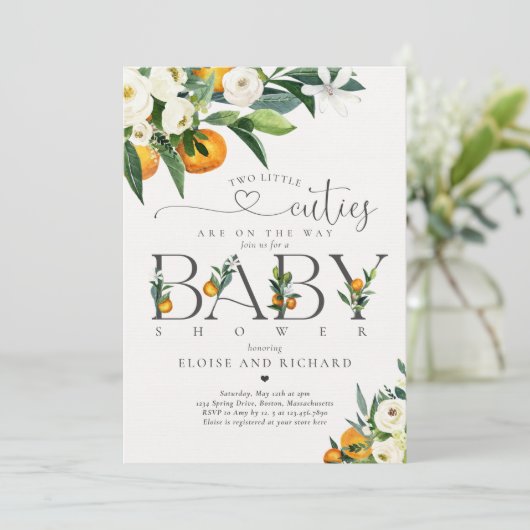 ツインズツーリトルかわいこちゃんオンザウェイベイビーシャワー 招待状 (スタンド正面)