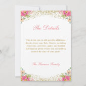 ツインズティーパーティーフローラベビーシャワーと詳細 招待状 (裏面)